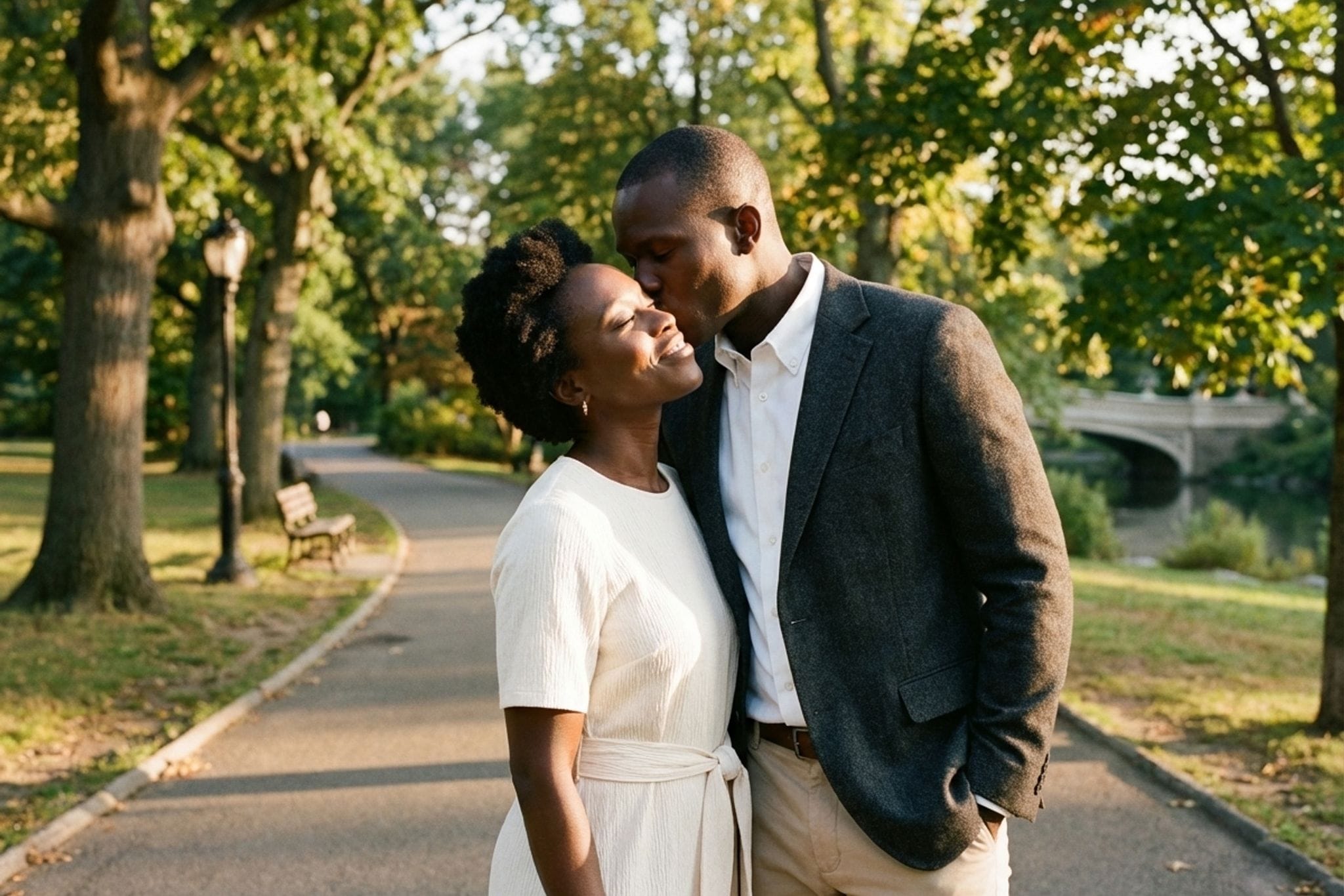 Sunset silhouette embrace